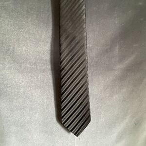 Black 100% Silk Handmade Diagonal Stripe Jacquard Tie Classic Formal